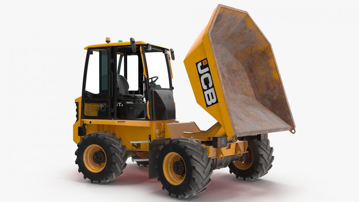 3D model JCB 6T-1 Cabbed Site Dumper Dirty Rigged