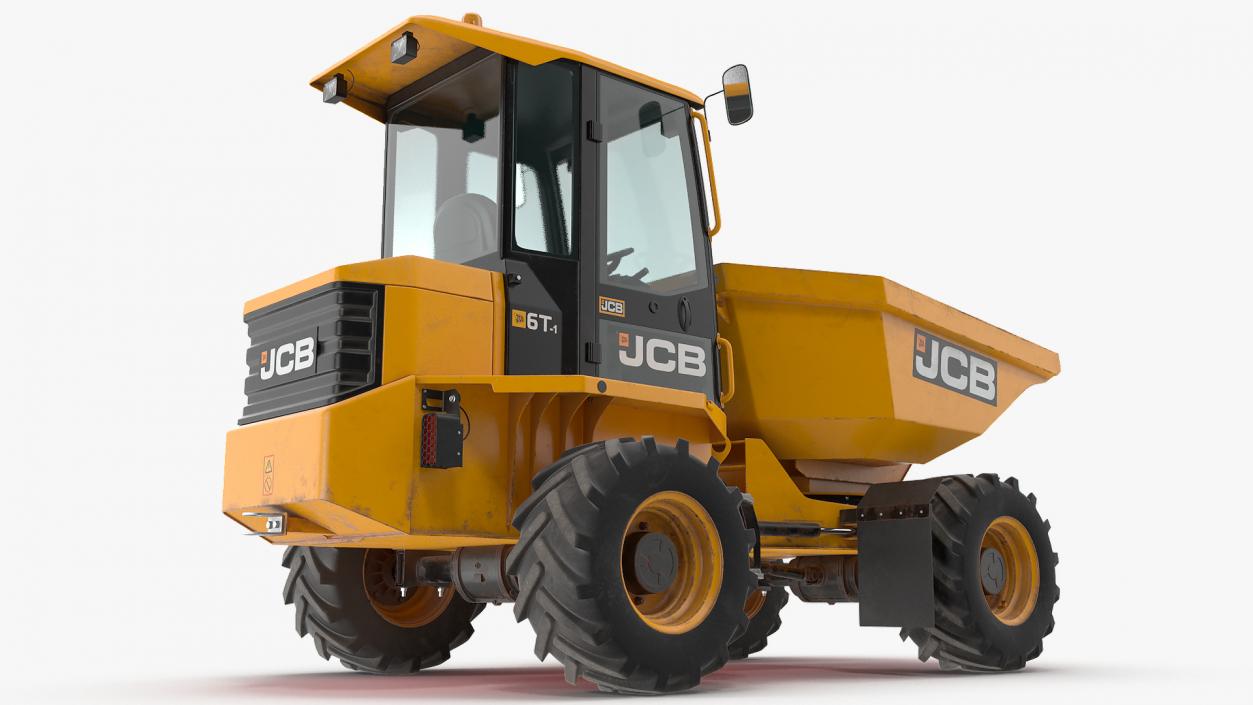 3D model JCB 6T-1 Cabbed Site Dumper Dirty Rigged