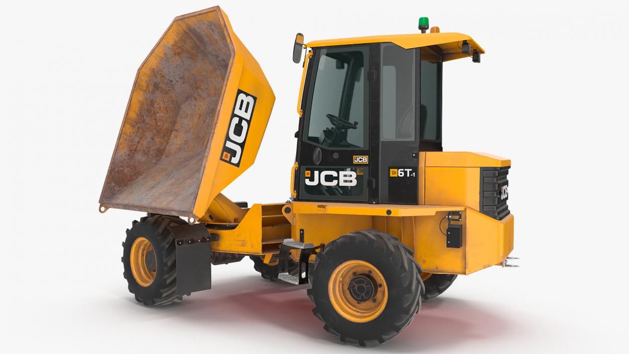 3D model JCB 6T-1 Cabbed Site Dumper Dirty Rigged