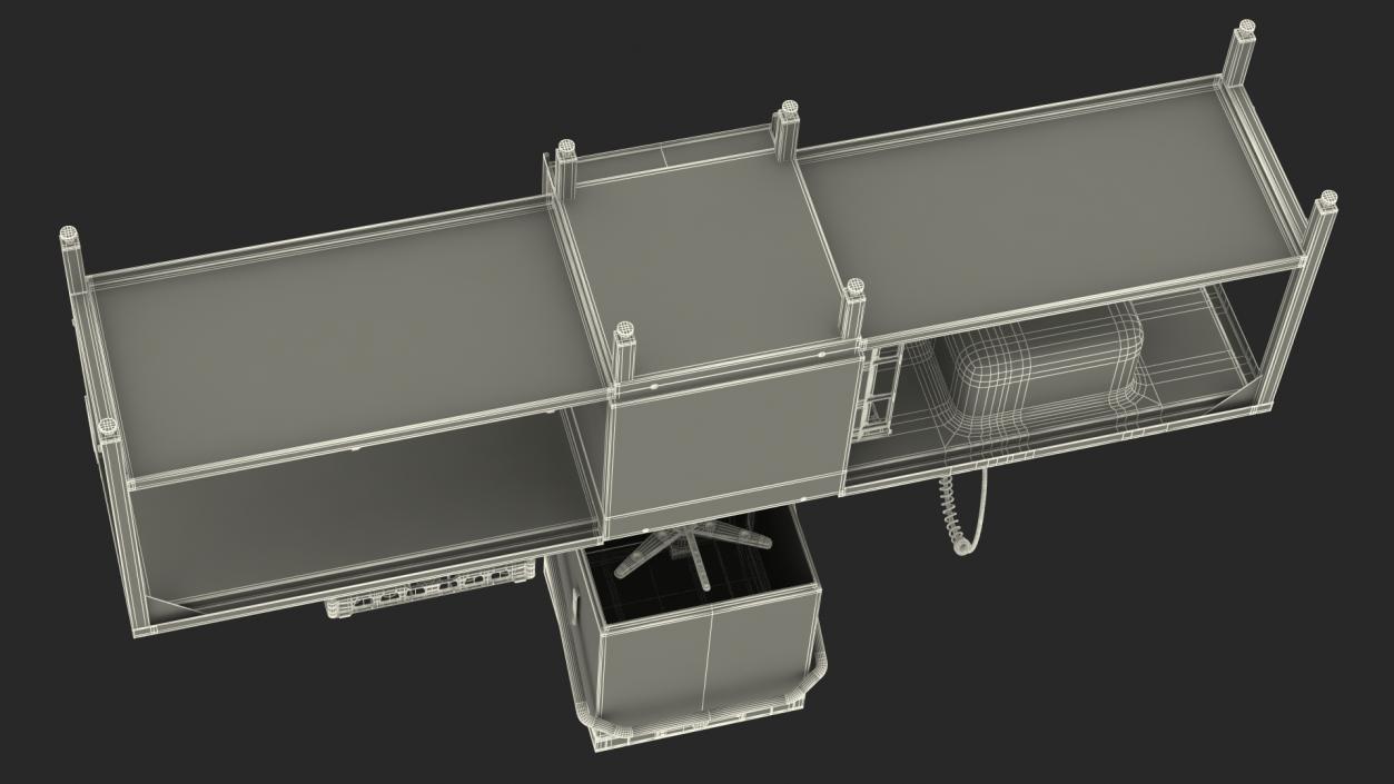 3D Commercial Dishwasher with Dishes model