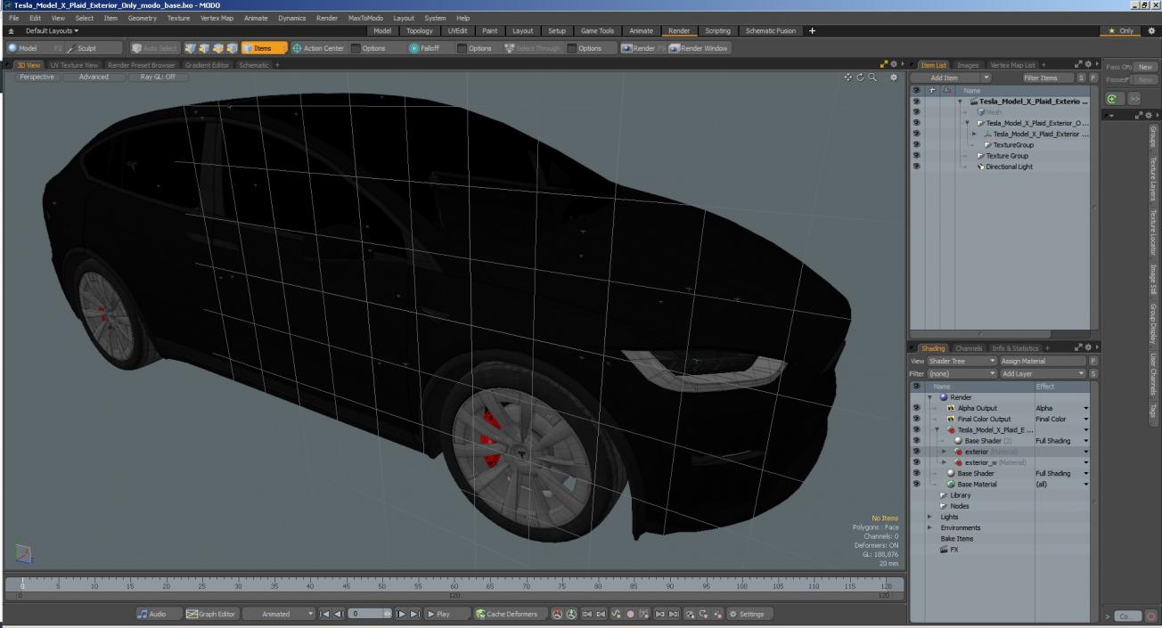 3D Tesla Model X Plaid Exterior Only model