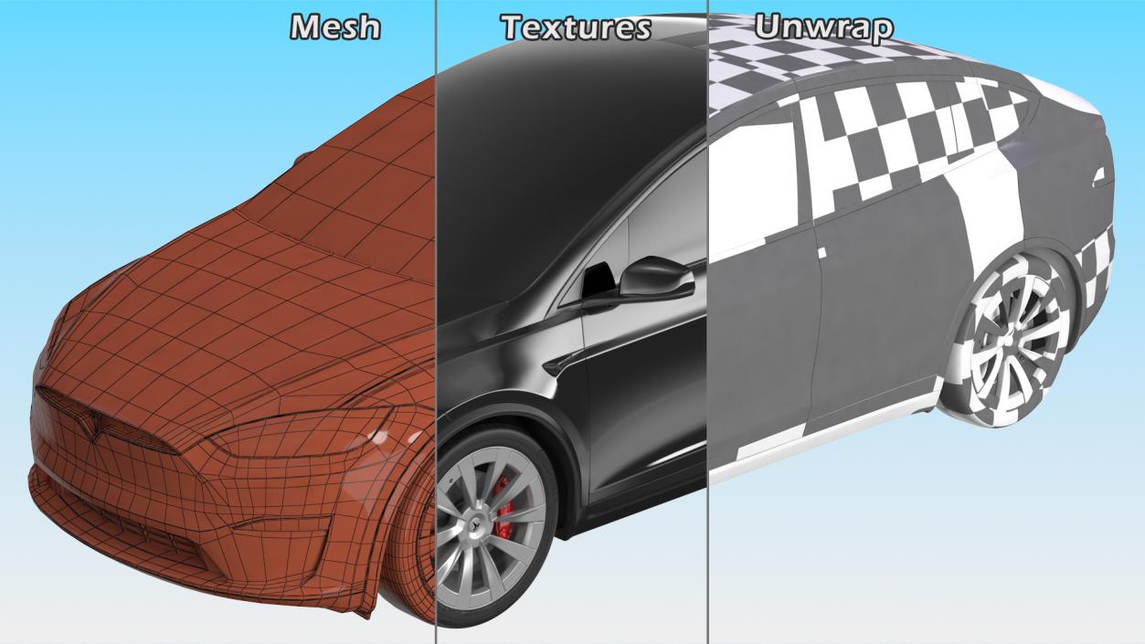 3D Tesla Model X Plaid Exterior Only model