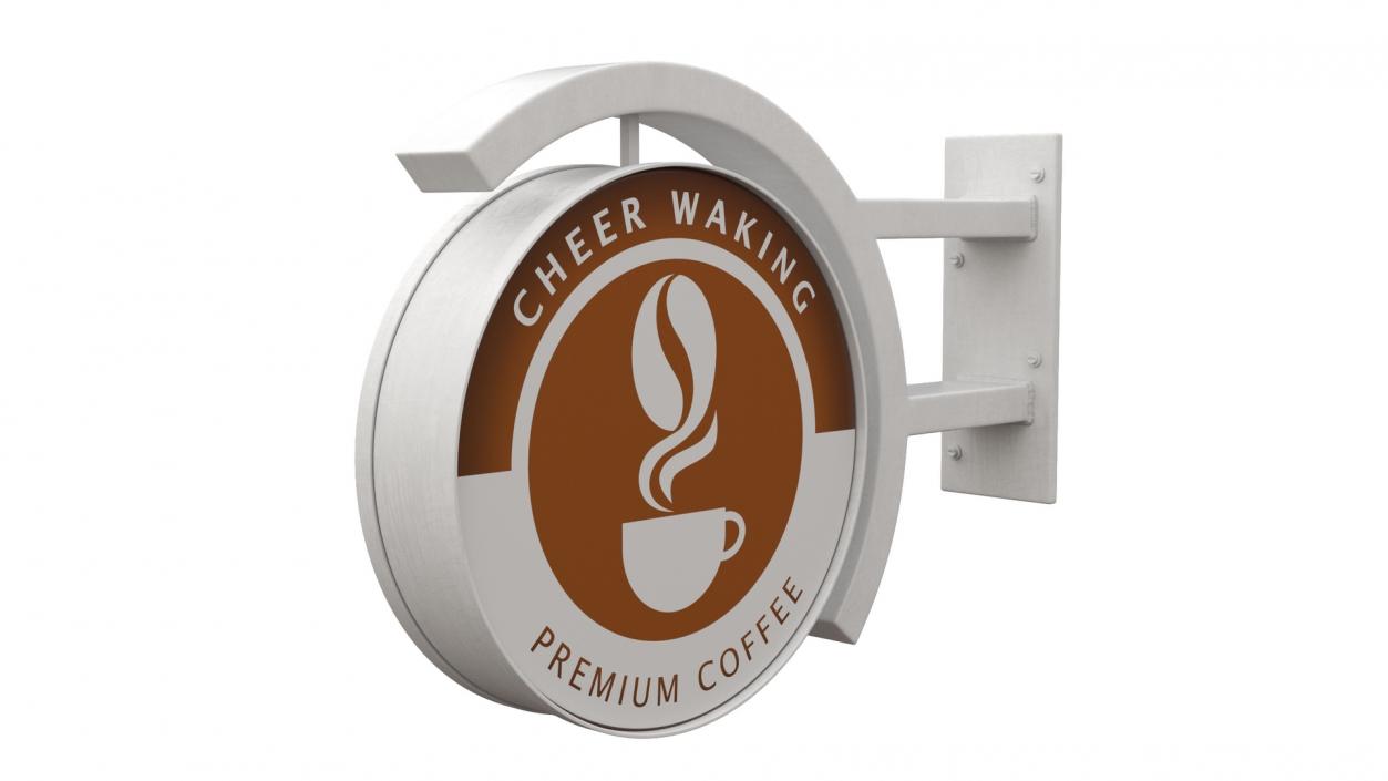 Coffee Shop Signage Wall Mounted 2 3D model