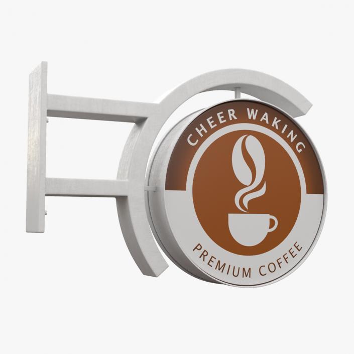 Coffee Shop Signage Wall Mounted 2 3D model