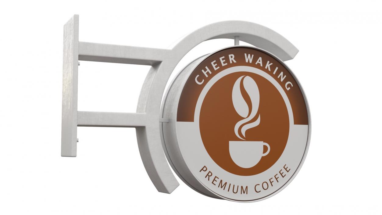 Coffee Shop Signage Wall Mounted 2 3D model