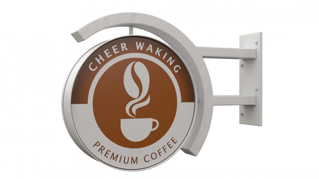 Coffee Shop Signage Wall Mounted 2 3D model