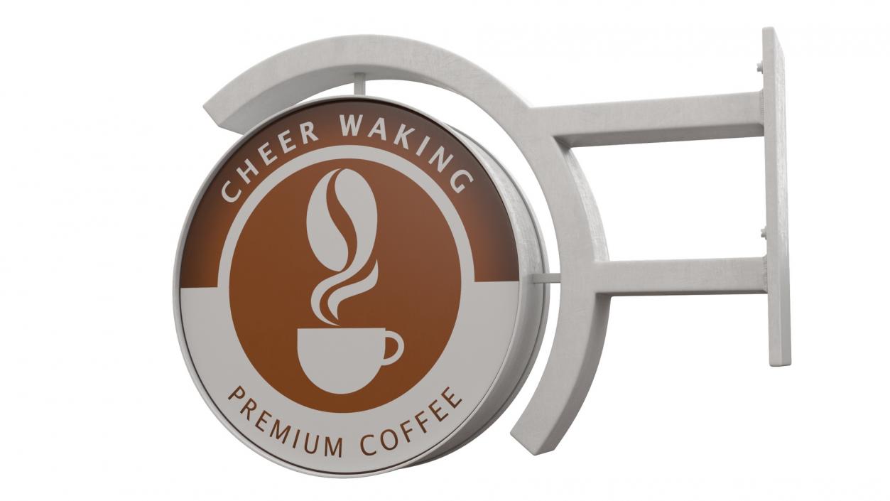 Coffee Shop Signage Wall Mounted 2 3D model