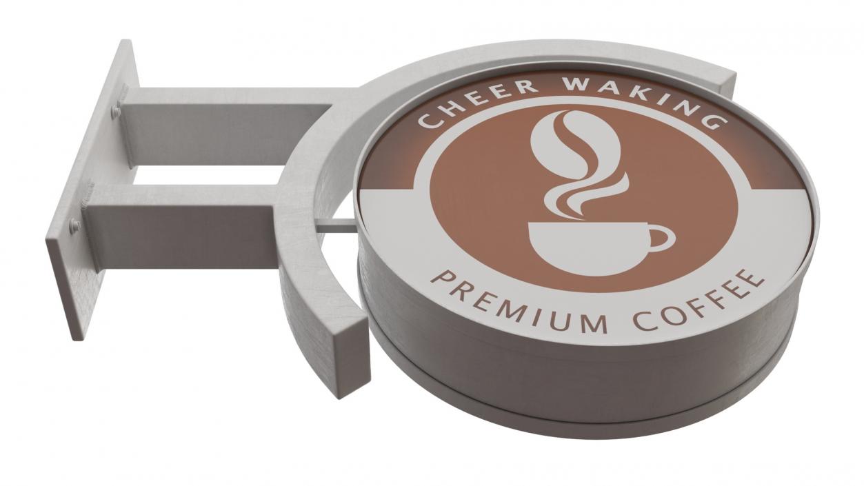 Coffee Shop Signage Wall Mounted 2 3D model