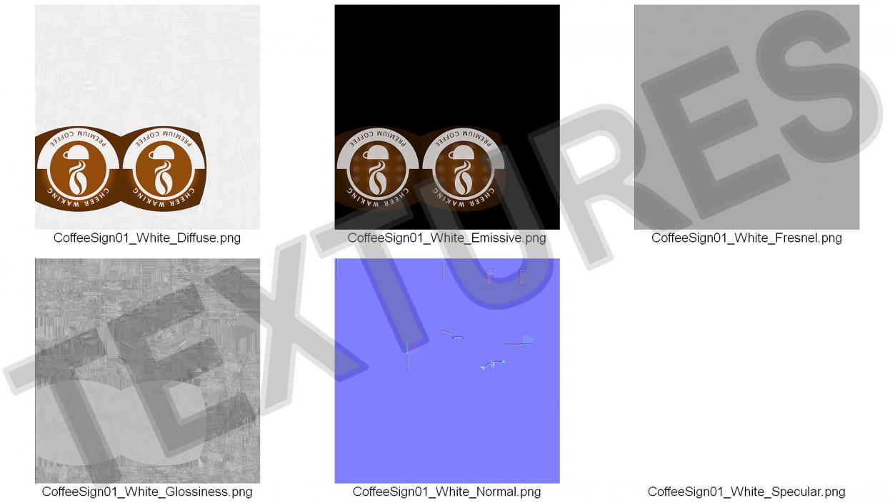 Coffee Shop Signage Wall Mounted 2 3D model