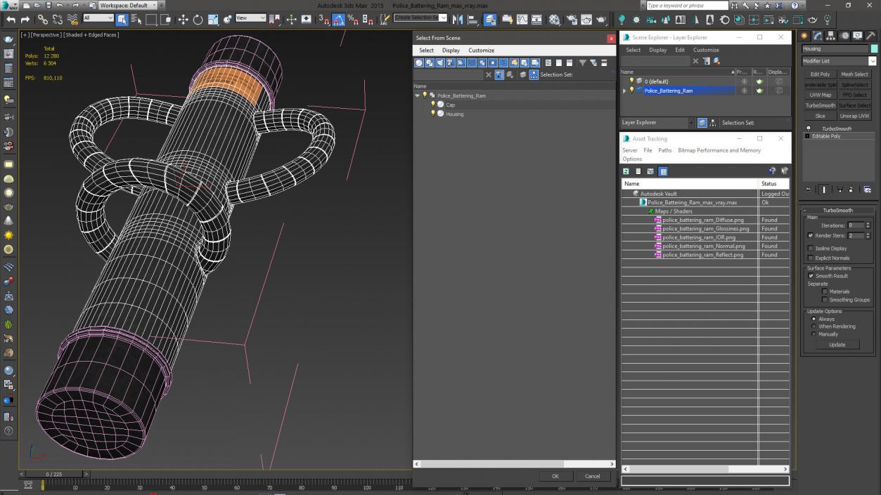 3D model Police Battering Ram