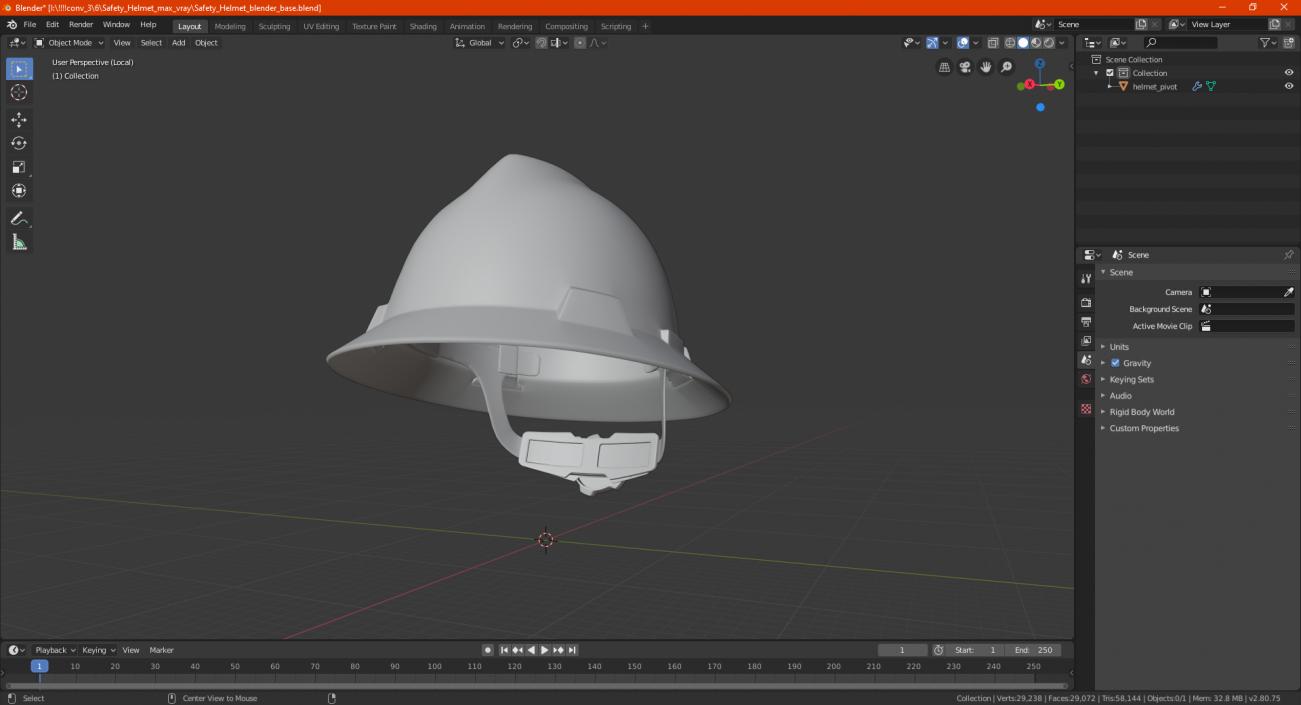 3D Safety Helmet model