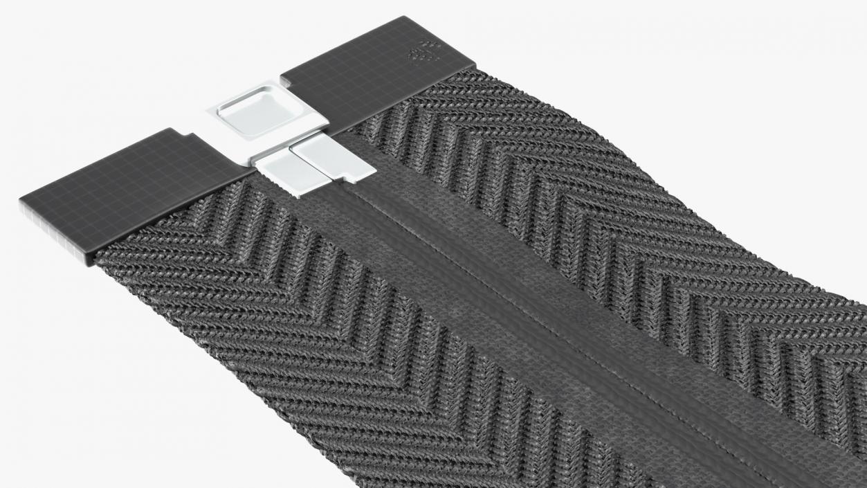 Open End Nylon Coil Zipper with Slider Black 3D model