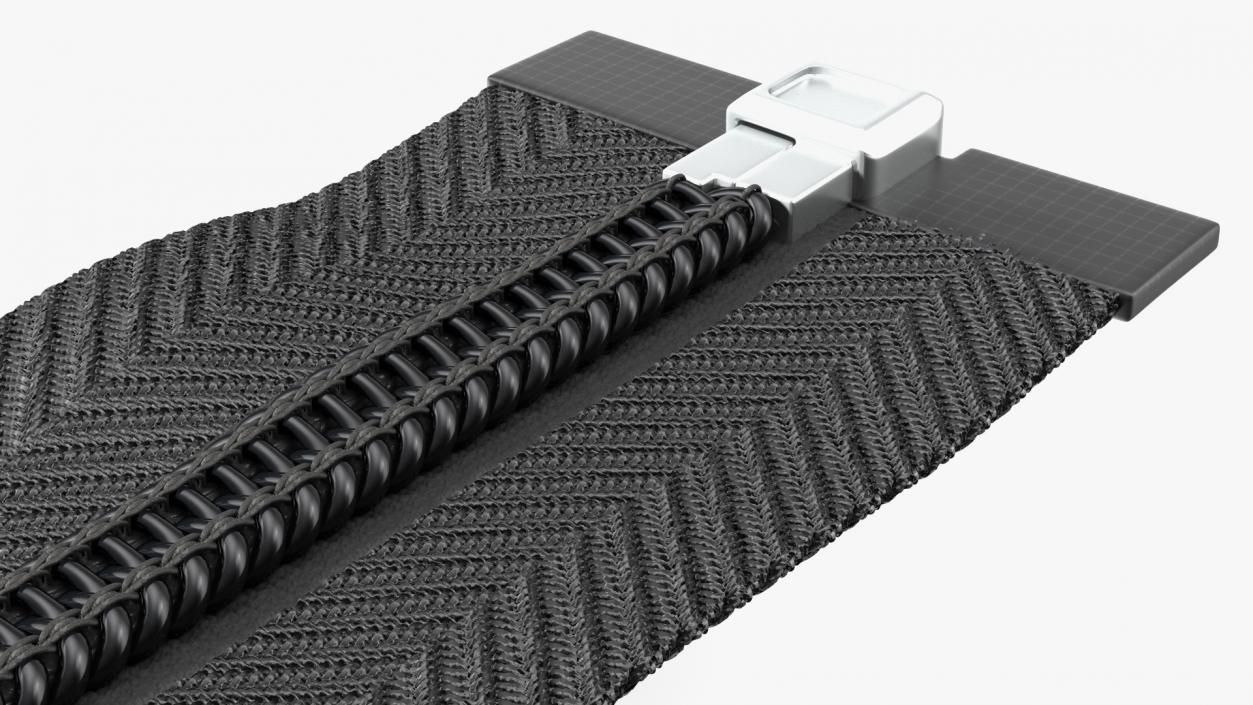 Open End Nylon Coil Zipper with Slider Black 3D model