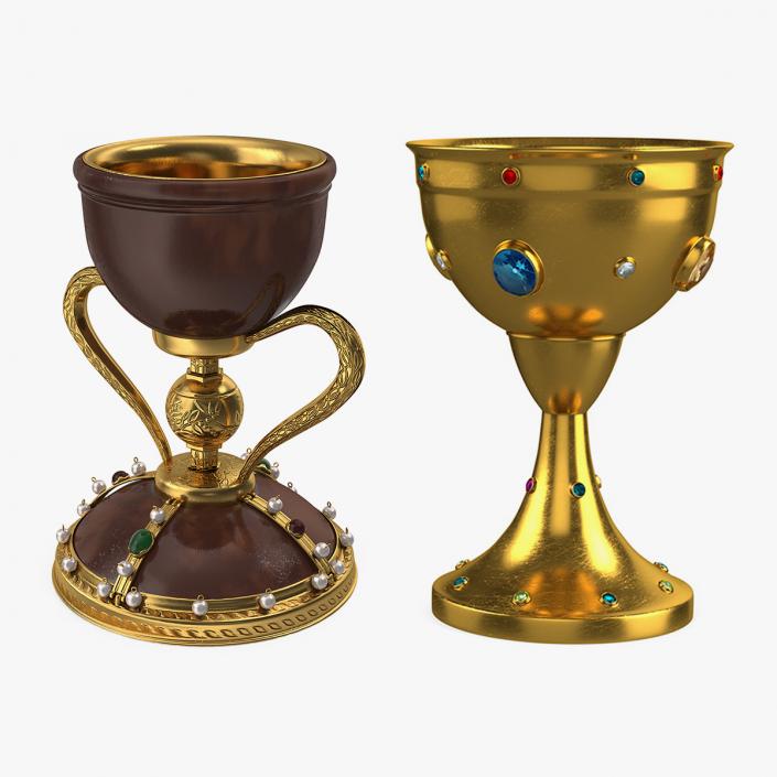 3D Jeweled Cups Collection model