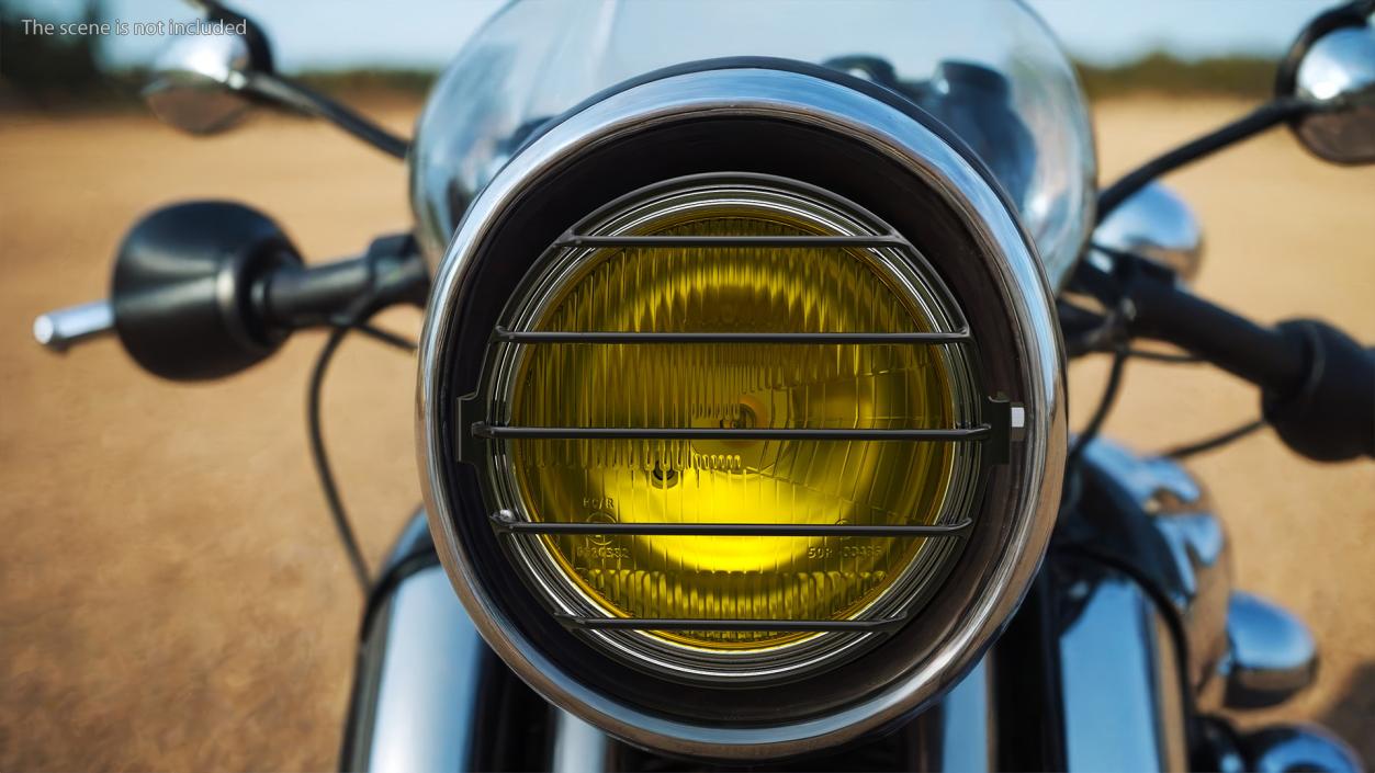 3D model Motorcycle Headlight Yellow with Cover Protector 2