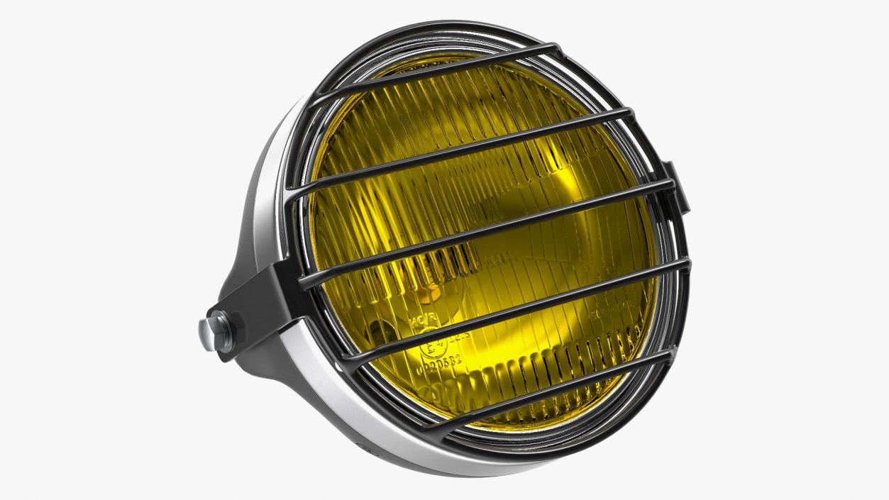 3D model Motorcycle Headlight Yellow with Cover Protector 2