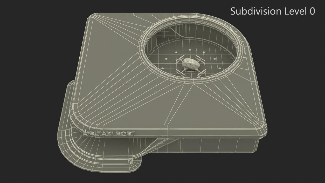 3D model Air Taxi Port with Autonomous Drone