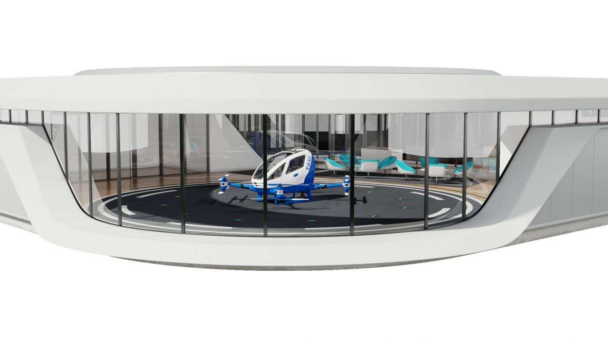 3D model Air Taxi Port with Autonomous Drone