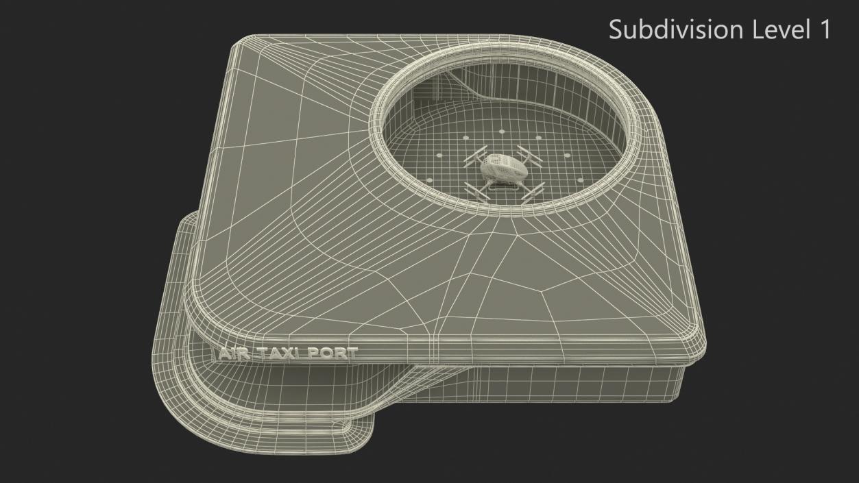 3D model Air Taxi Port with Autonomous Drone