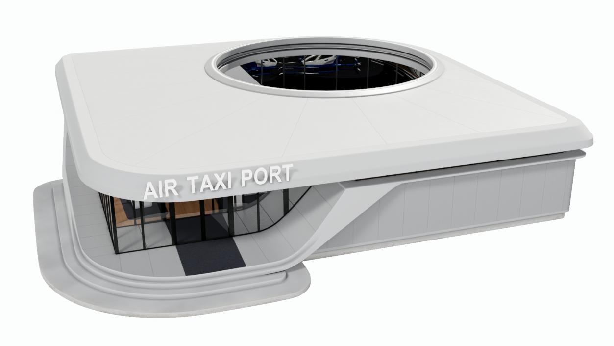 3D model Air Taxi Port with Autonomous Drone