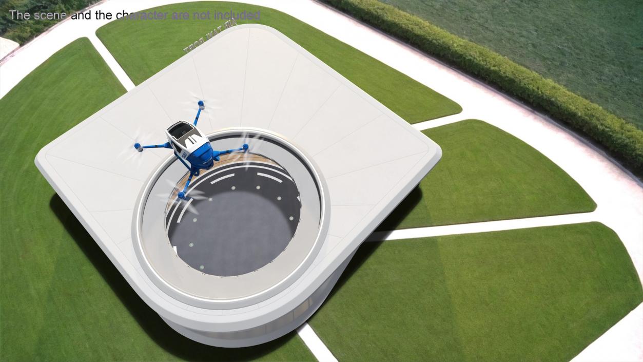 3D model Air Taxi Port with Autonomous Drone