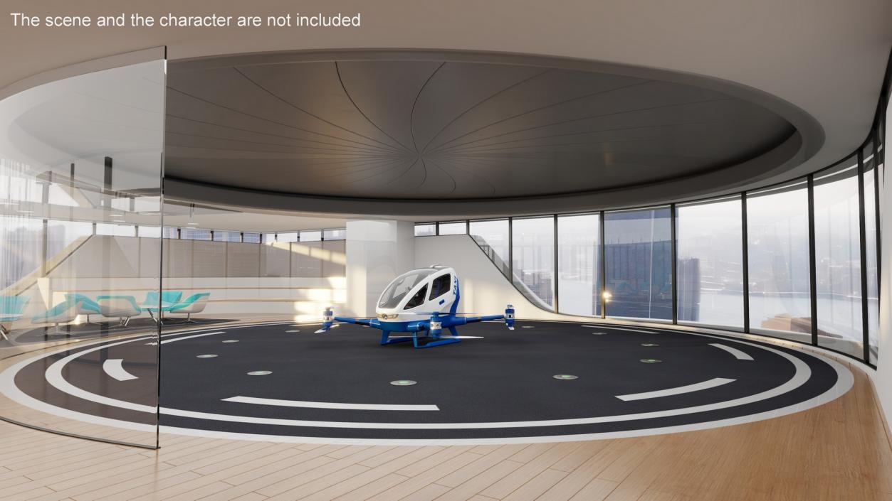 3D model Air Taxi Port with Autonomous Drone