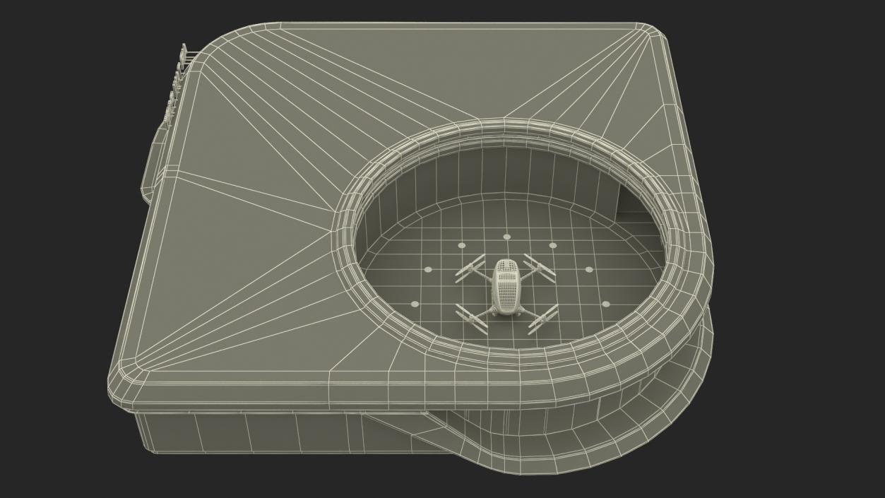 3D model Air Taxi Port with Autonomous Drone