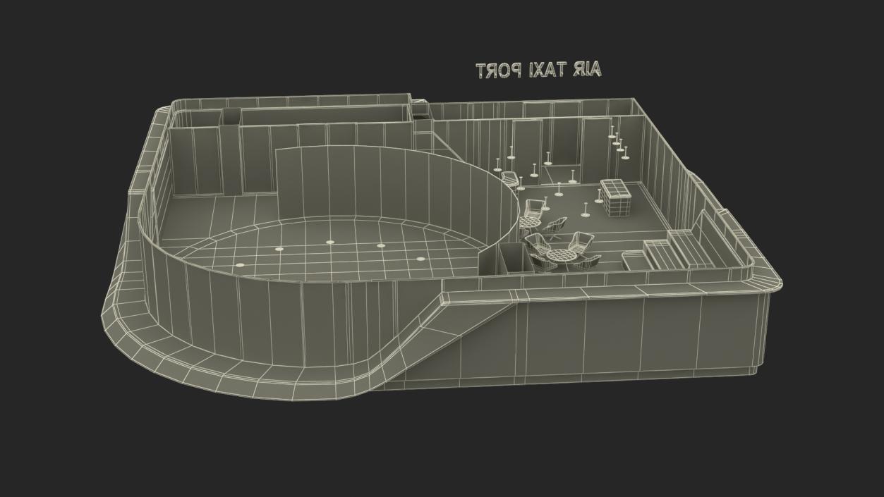 3D model Air Taxi Port with Autonomous Drone