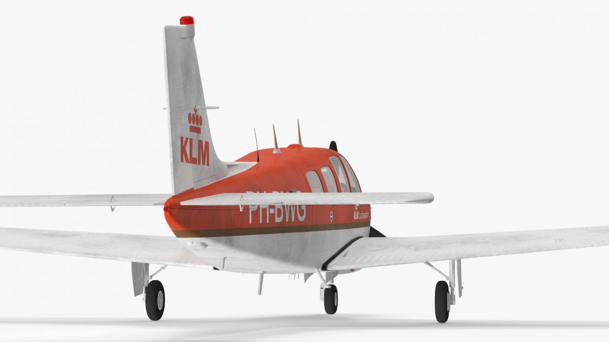 Light Aircraft Beechcraft Bonanza KLM Rigged 3D model