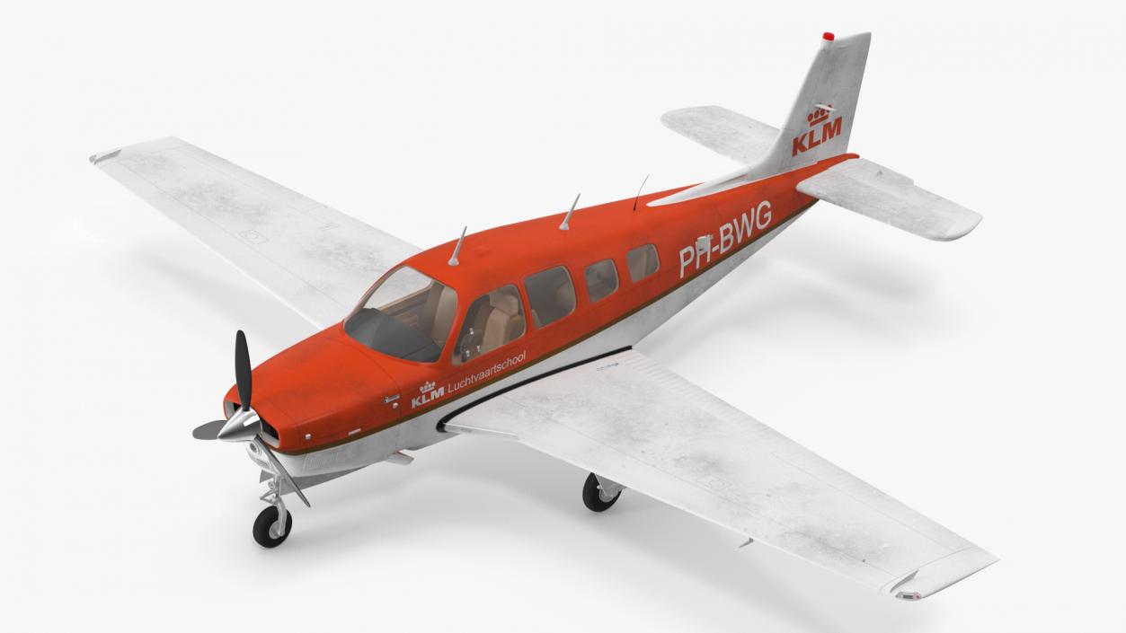 Light Aircraft Beechcraft Bonanza KLM Rigged 3D model