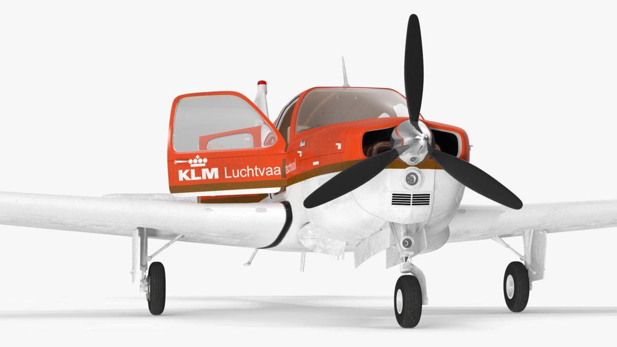 Light Aircraft Beechcraft Bonanza KLM Rigged 3D model