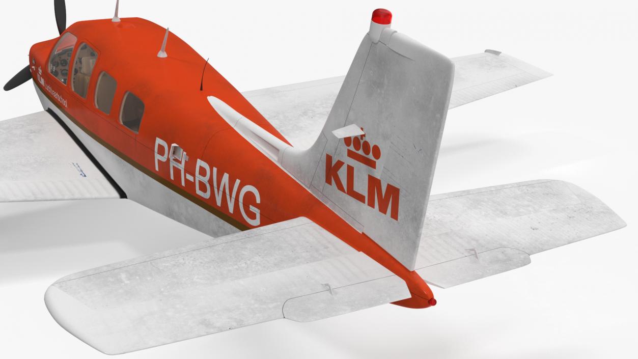 Light Aircraft Beechcraft Bonanza KLM Rigged 3D model