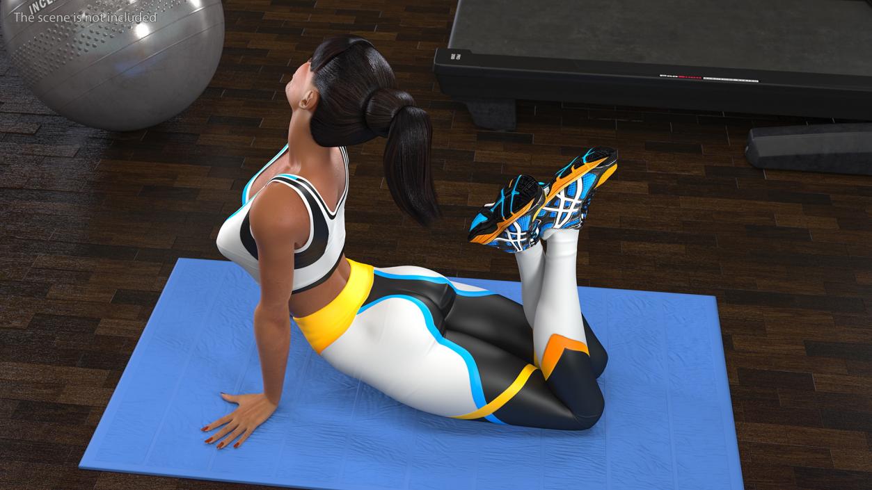 3D Light Skin Fitness Woman Rigged