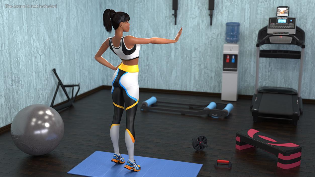 3D Light Skin Fitness Woman Rigged