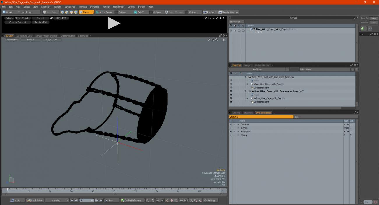 3D model Yellow Wire Cage with Cap