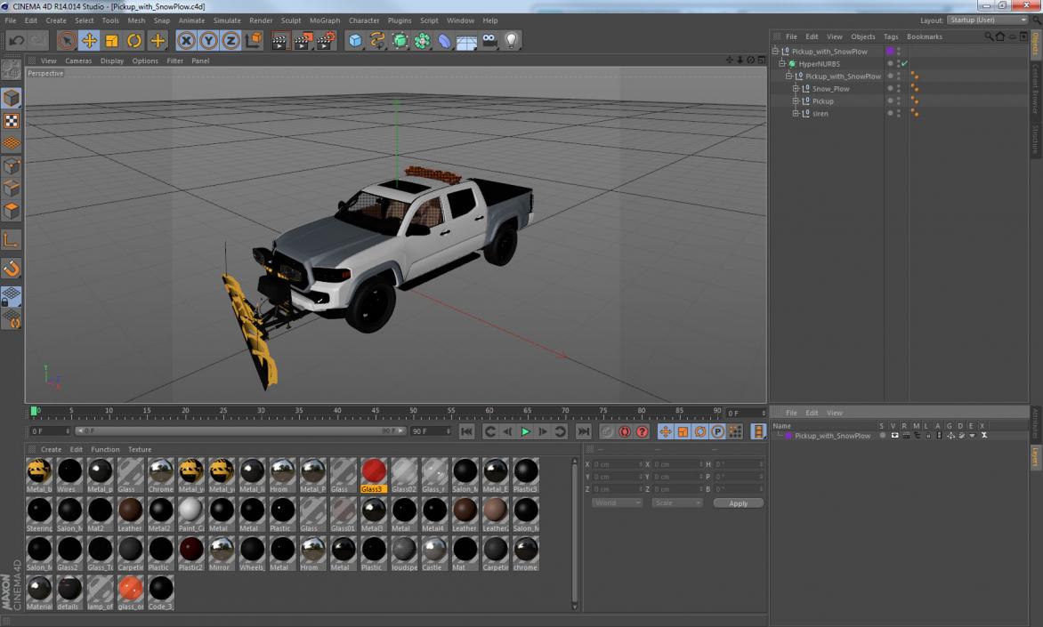 3D model Pickup with SnowPlow