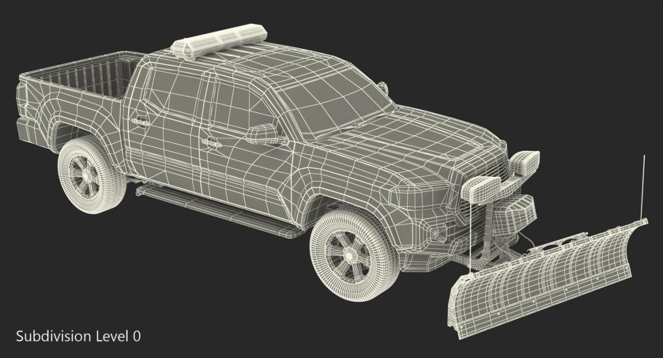 3D model Pickup with SnowPlow