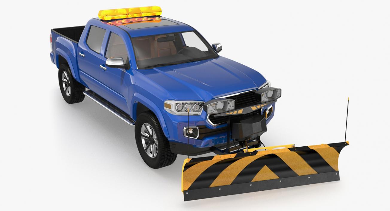 3D model Pickup with SnowPlow