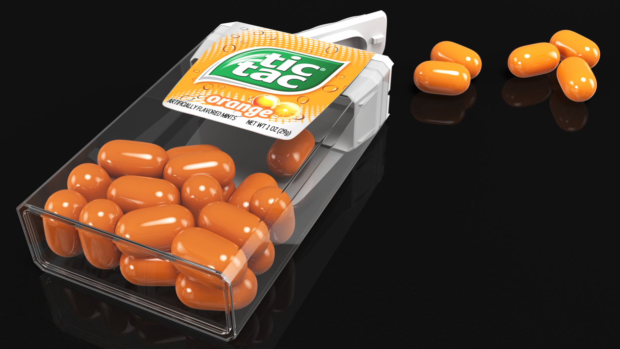 3D model Tic Tac Orange Flavour Spilled