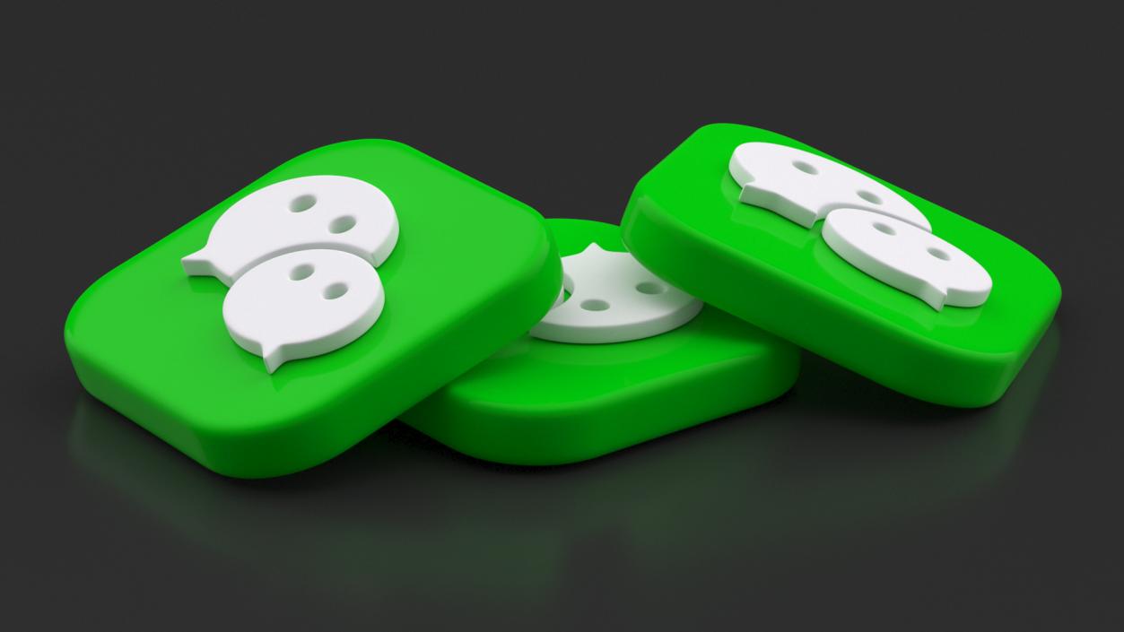 3D WeChat Social Media Icon 2