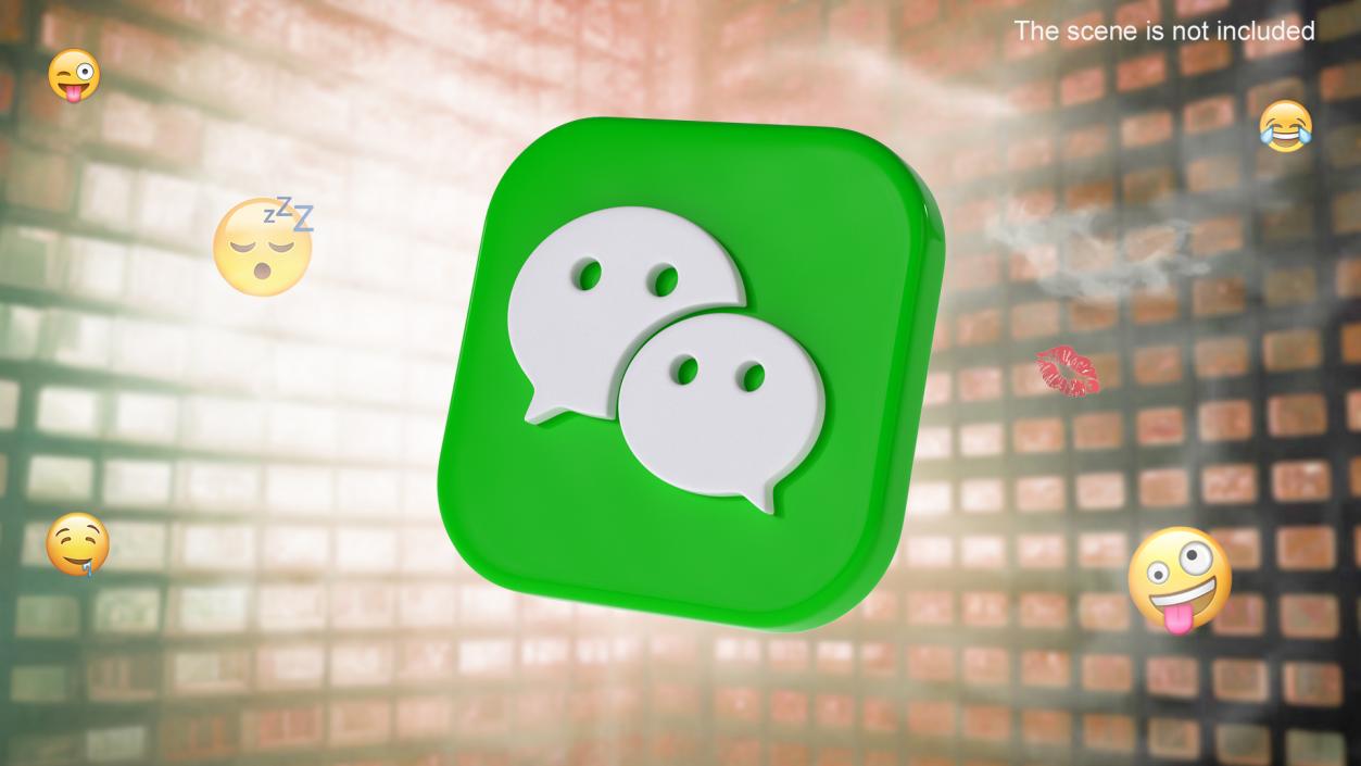 3D WeChat Social Media Icon 2