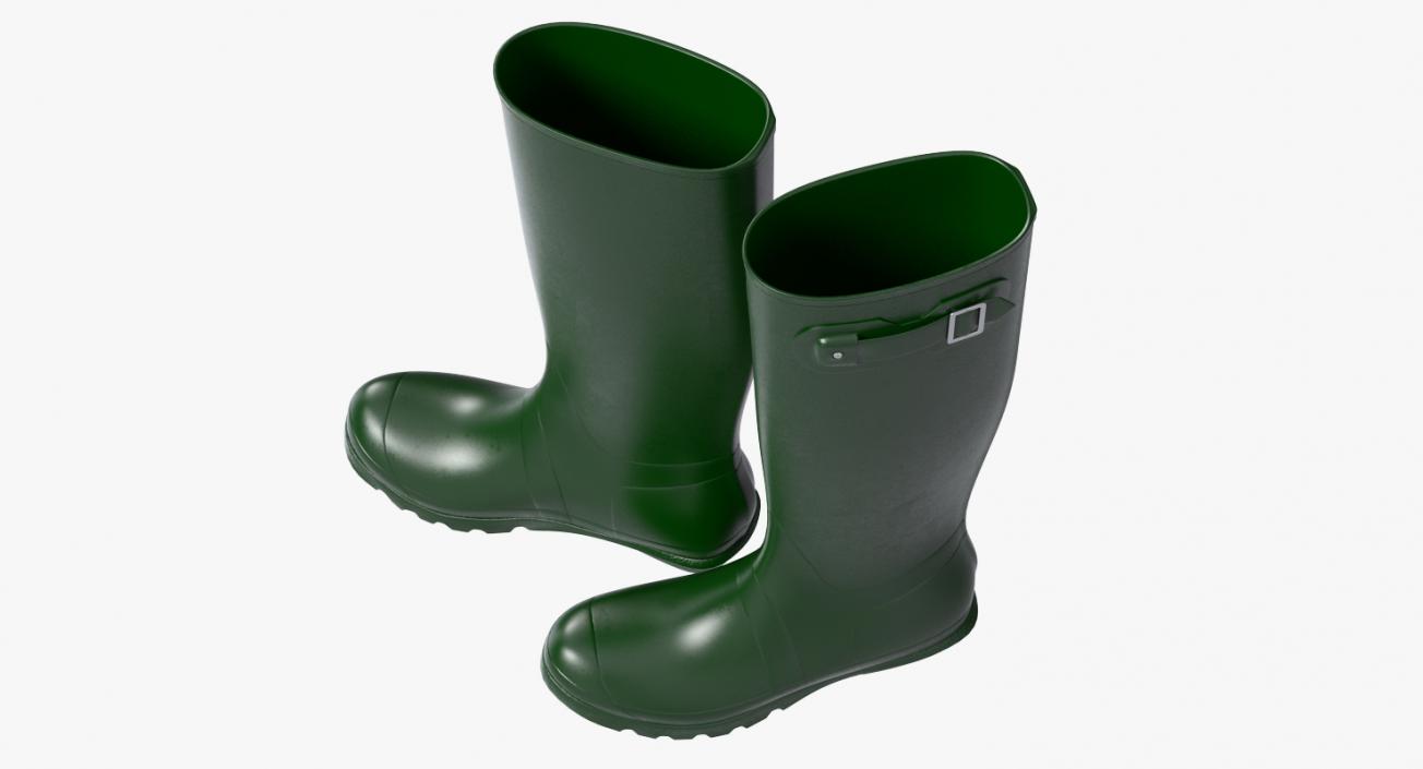 3D Tall Rain Boots Green