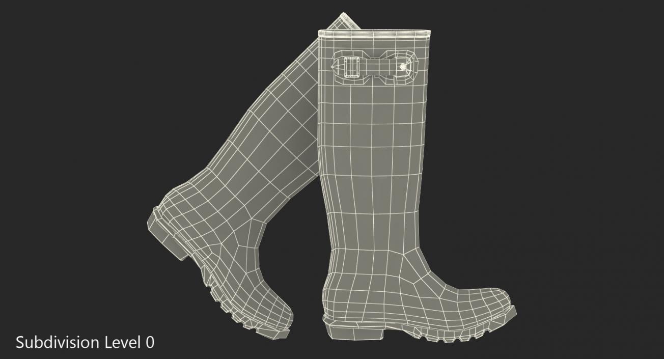 3D Tall Rain Boots Green