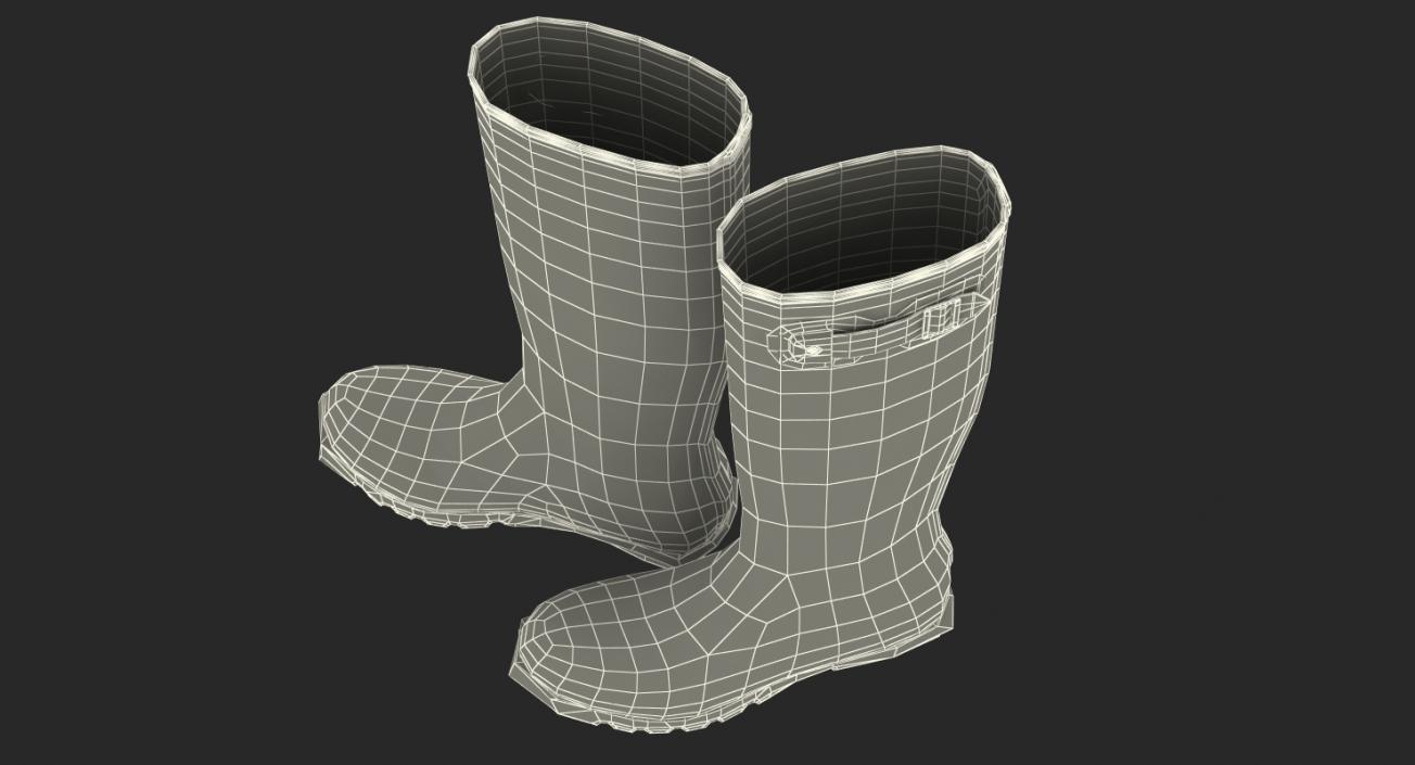 3D Tall Rain Boots Green