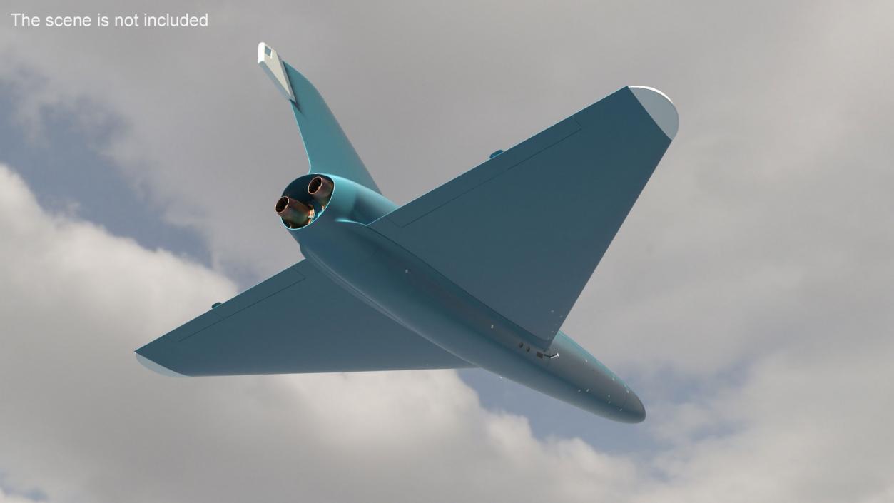 3D Unmanned Attack Drone Blue