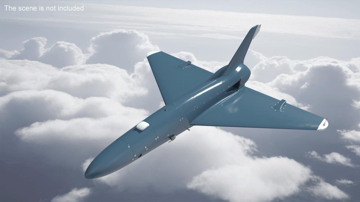 3D Unmanned Attack Drone Blue