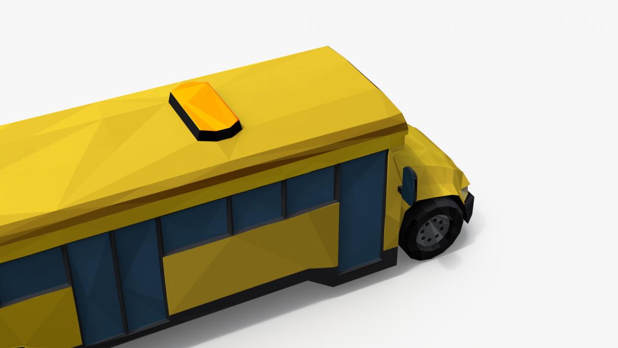 Low Poly Stylized Model School Bus 3D model