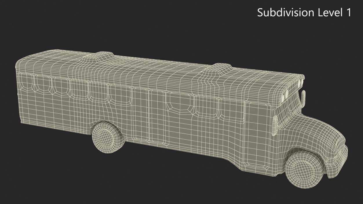 Low Poly Stylized Model School Bus 3D model