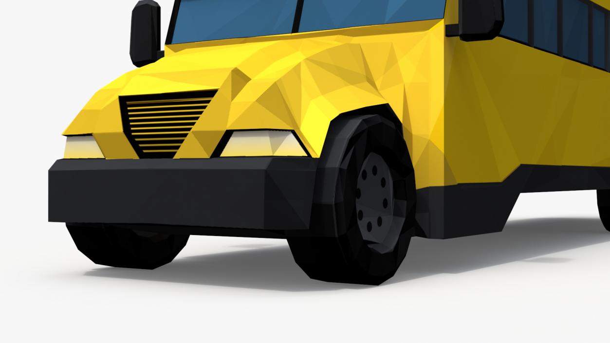 Low Poly Stylized Model School Bus 3D model