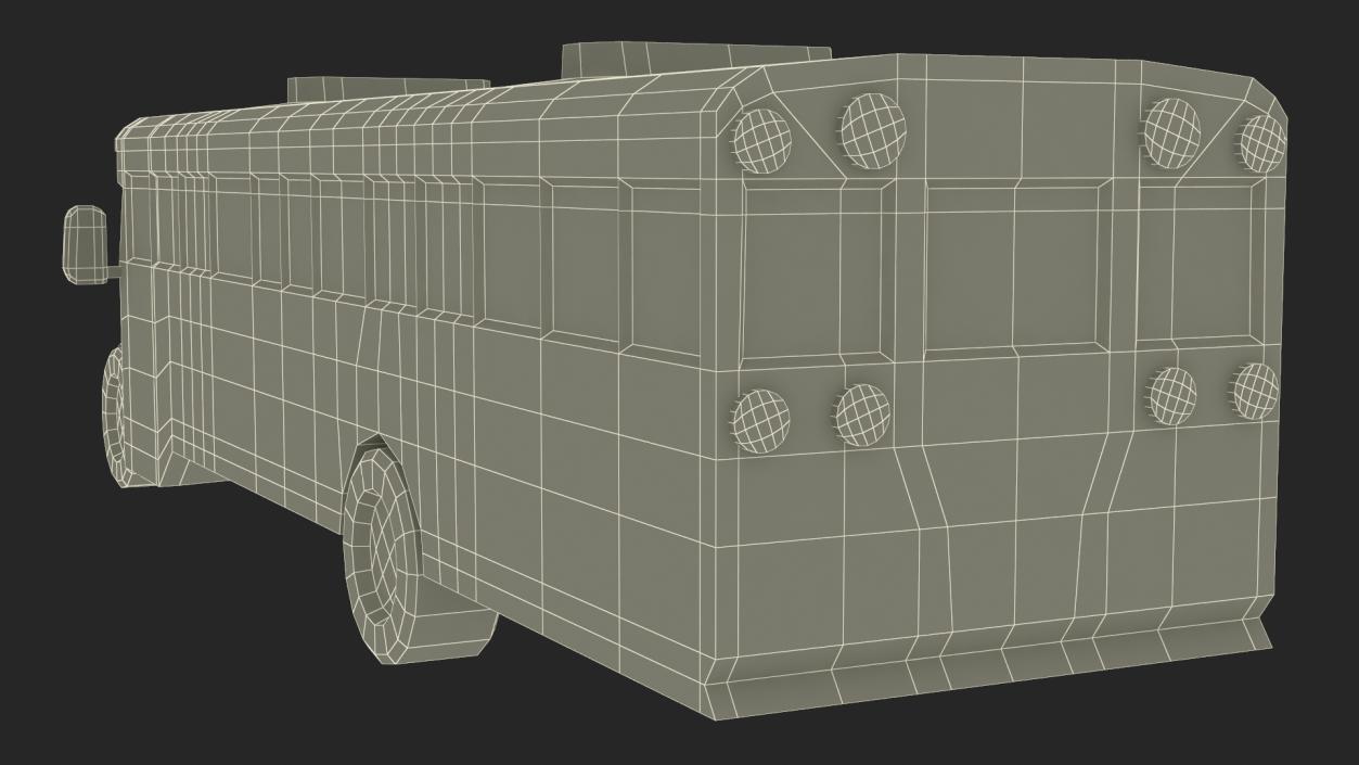 Low Poly Stylized Model School Bus 3D model